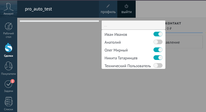 Активность менеджеров